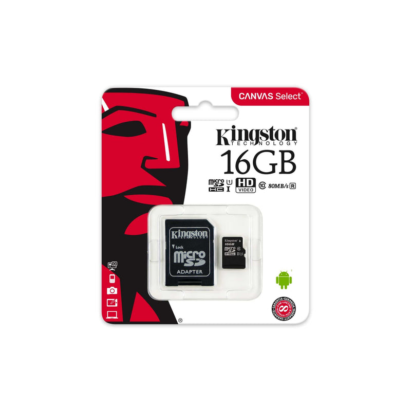 Kingston Technology Canvas Select memory card 16 GB MicroSDHC UHS-I Class 10
