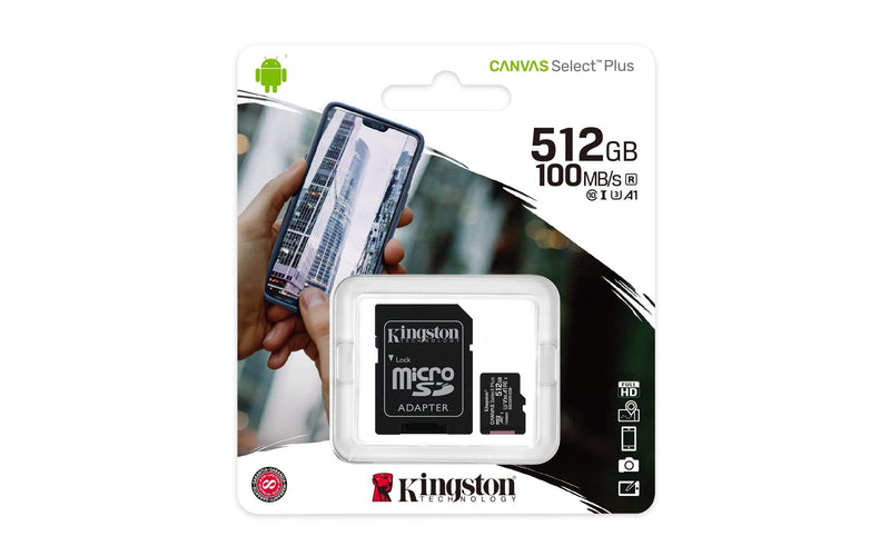 Kingston Canvas Select Plus Memory Card 512GB SDXC Class 10 UHS-I SDCS2/512GB