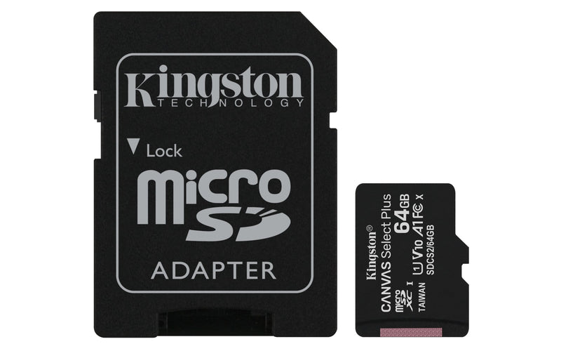 Kingston Canvas Select Plus Memory Card 64GB MicroSDXC Class 10 UHS-I SDCS2/64GB
