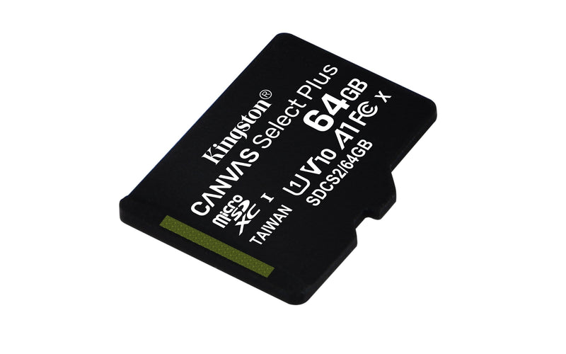 Kingston Canvas Select Plus Memory Card 64GB MicroSDXC Class 10 UHS-I SDCS2/64GB
