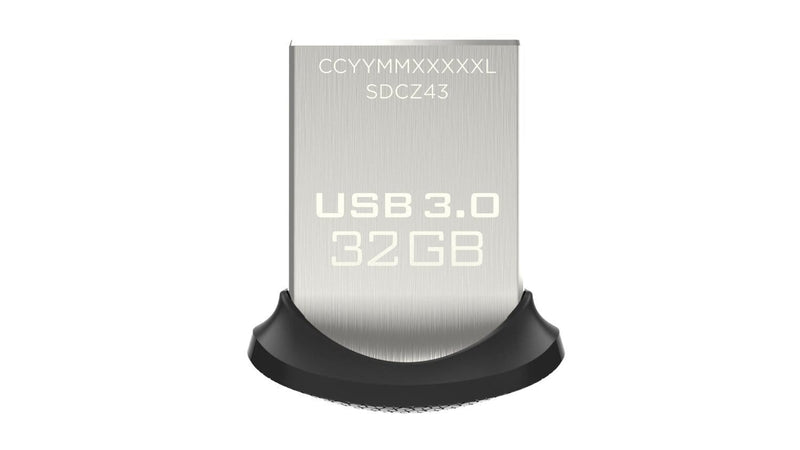 SanDisk Ultra Fit 32GB USB 3.2 Gen 1 Type-A Black and Silver USB Flash Drive SDCZ43-032G-G46