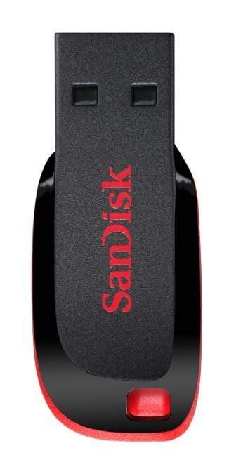 SanDisk Cruzer Blade 128GB USB 2.0 Type-A Black and Red USB Flash Drive SDCZ50-128G-B35
