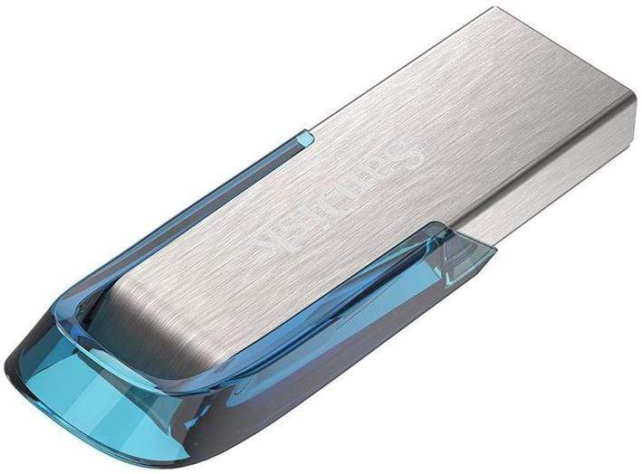 SanDisk Ultra Flair 64GB USB 3.2 Gen 1 Type-A Blue and Silver USB Flash Drive SDCZ73-064G-G46B
