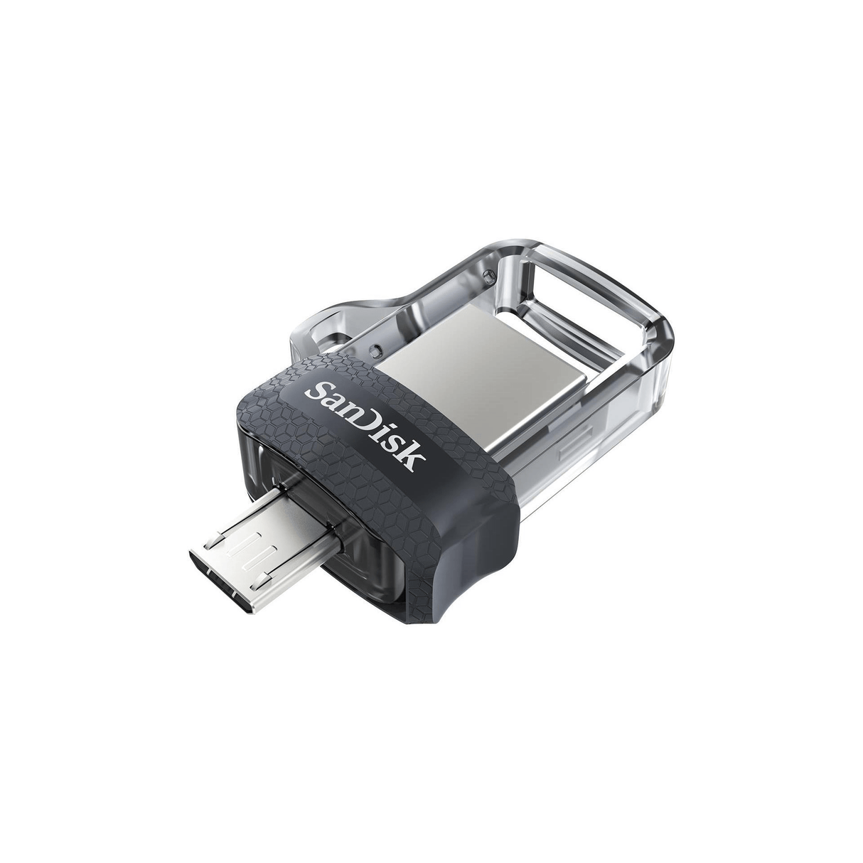 SanDisk Ultra Dual M3.0 128GB USB 3.2 Gen 1 Type-A / Black Silver and Transparent USB Flash Drive SDDD3-128G-G46