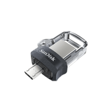 SanDisk Ultra Dual M3.0 128GB USB 3.2 Gen 1 Type-A / Black Silver and Transparent USB Flash Drive SDDD3-128G-G46