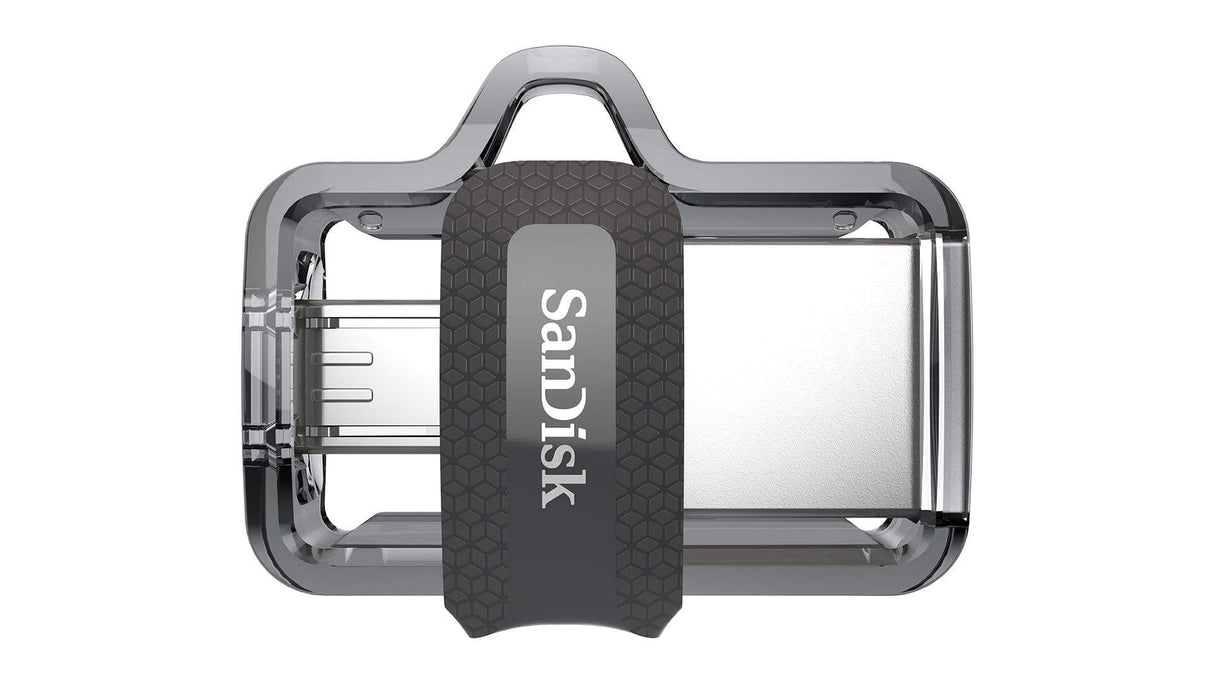 SanDisk Ultra Dual M3.0 128GB USB 3.2 Gen 1 Type-A / Black Silver and Transparent USB Flash Drive SDDD3-128G-G46