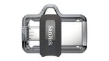 SanDisk Ultra Dual M3.0 128GB USB 3.2 Gen 1 Type-A / Black Silver and Transparent USB Flash Drive SDDD3-128G-G46