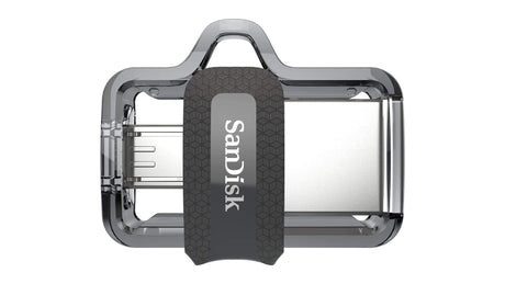 SanDisk Ultra Dual M3.0 128GB USB 3.2 Gen 1 Type-A / Black Silver and Transparent USB Flash Drive SDDD3-128G-G46