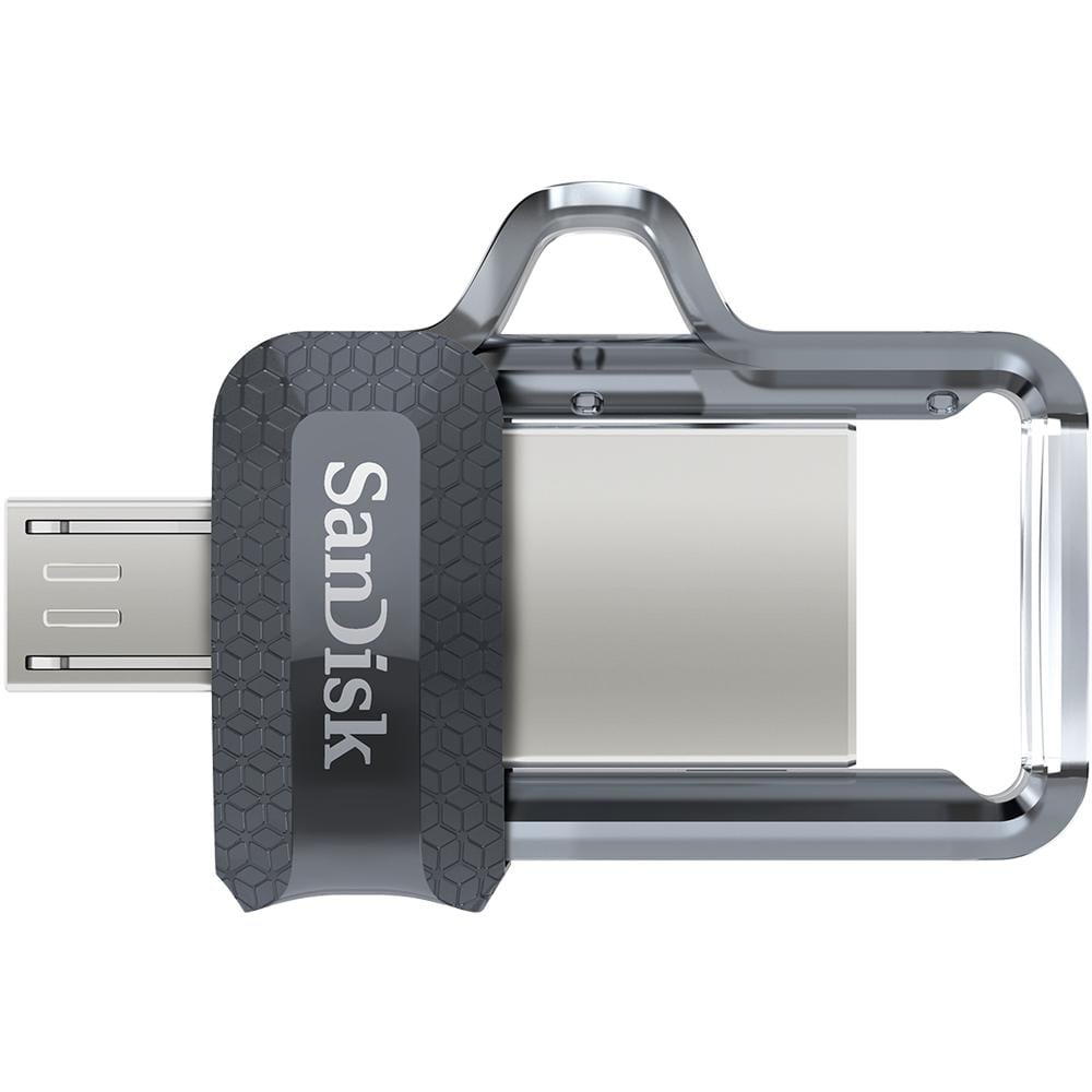 SanDisk Ultra Dual M3.0 128GB USB 3.2 Gen 1 Type-A / Black Silver and Transparent USB Flash Drive SDDD3-128G-G46