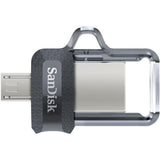 SanDisk Ultra Dual M3.0 128GB USB 3.2 Gen 1 Type-A / Black Silver and Transparent USB Flash Drive SDDD3-128G-G46