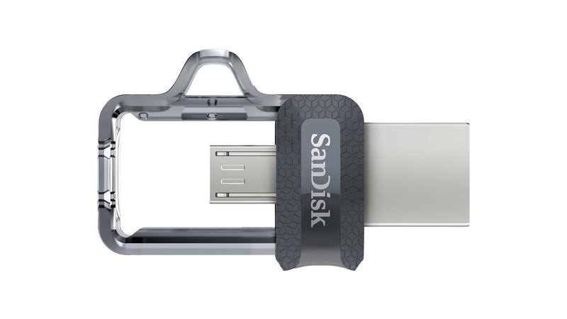 SanDisk Ultra Dual M3.0 128GB USB 3.2 Gen 1 Type-A / Black Silver and Transparent USB Flash Drive SDDD3-128G-G46