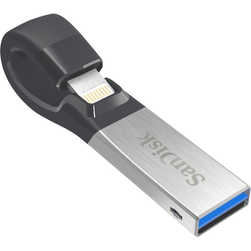 SanDisk IXpand 128GB USB Type-A / Lightning 3.2 Gen 1 Black and Silver USB Flash Drive SDIX30C-128G-GN6NE