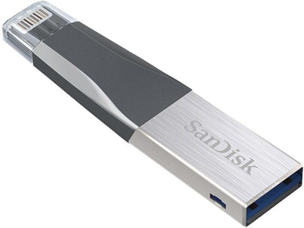 SanDisk IXpand Mini 64GB USB Type-A / Lightning 3.2 Gen 1 Grey and Silver USB Flash Drive SDIX40N-064G-GN6NN