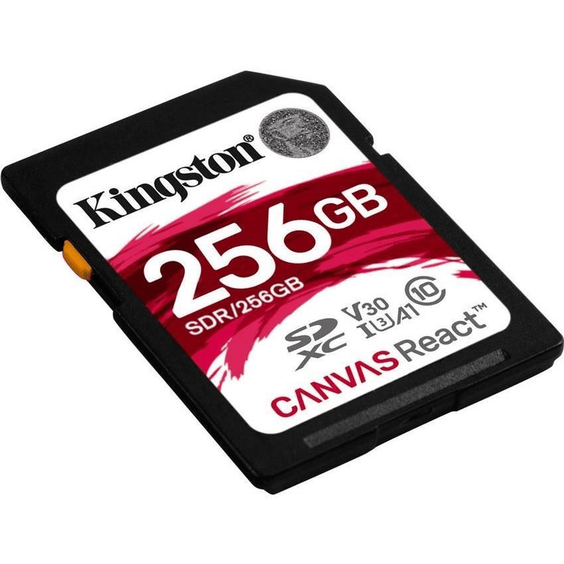 Kingston Canvas React 256GB SDXC Class 10 UHS-I Memory Card SDR/256GB