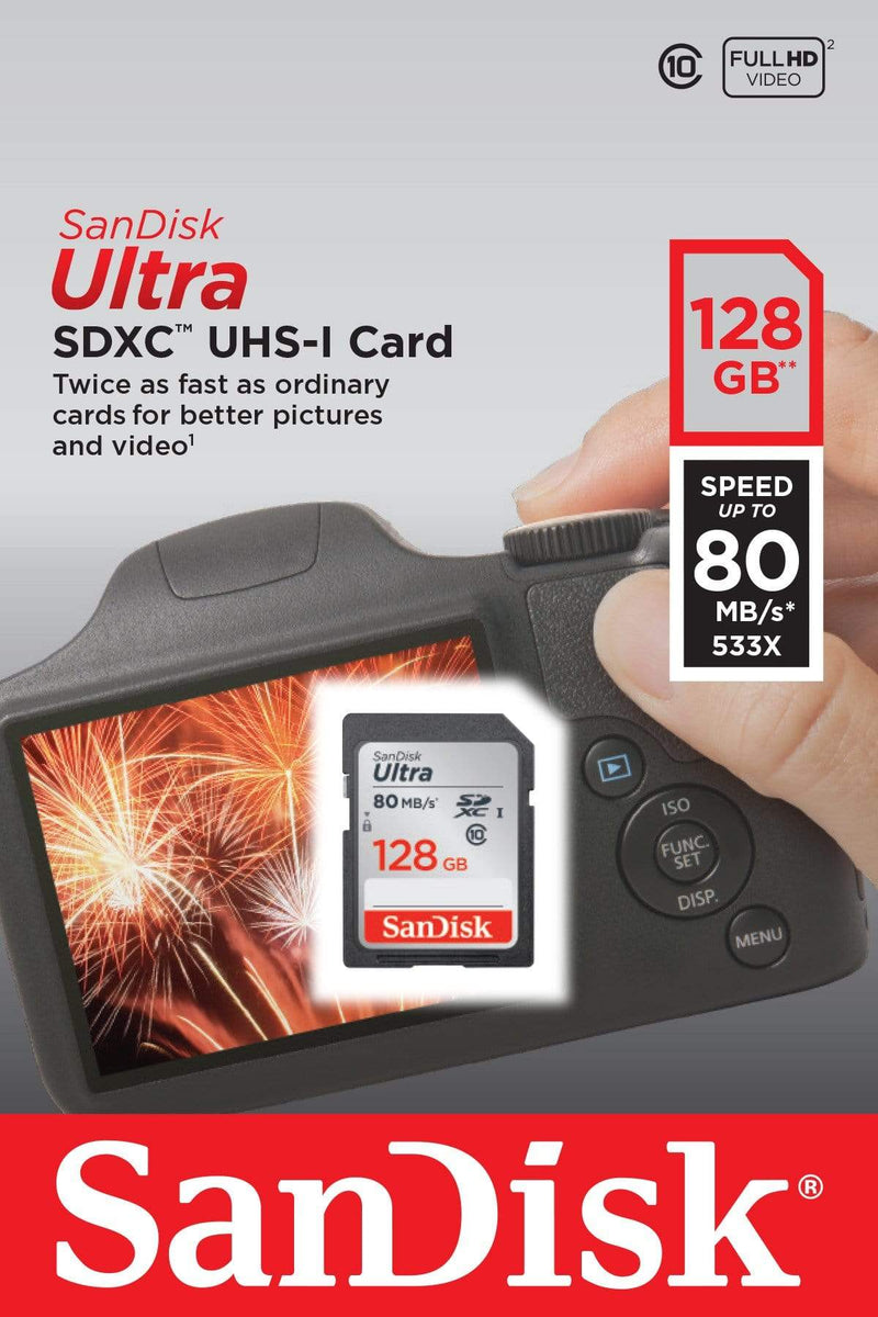 SanDisk Ultra Memory Card 128GB SDXC Class 10 UHS-I SDSDUNC-128G-GN6IN