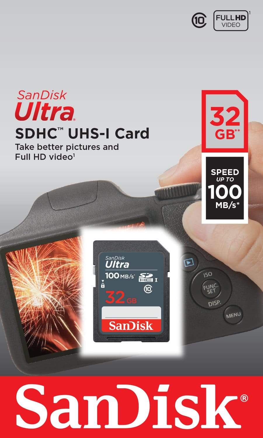 SanDisk Ultra 32GB SDHC 100MB/s UHS-I Class 10 Memory Card SDSDUNR