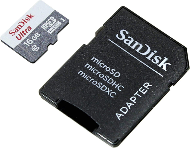 SanDisk Ultra MicroSDHC 16GB UHS-I + SD Adapter Memory Card Class 10 SDSQUNS-016G-GN3MA