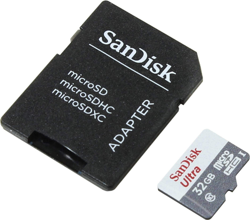 SanDisk Ultra MicroSDHC 32GB UHS-I + SD Adapter Memory Card Class 10 SDSQUNS-032G-GN3MA