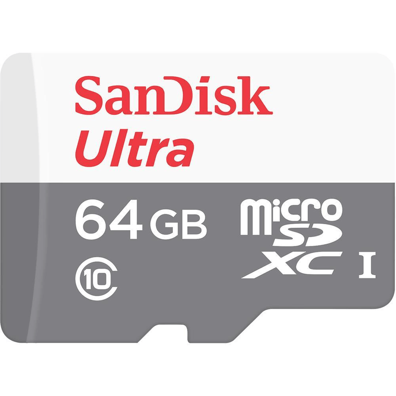 SanDisk Ultra MicroSDXC 64GB UHS-I + SD Adapter Memory Card Class 10 SDSQUNS-064G-GN3MA