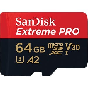 SanDisk Extreme Pro 64GB microSDXC Memory Card SDSQXCY-064GGN6MA