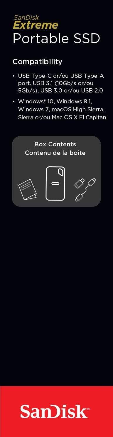SanDisk Extreme 1TB Grey and Orange External SSD SDSSDE60-1T00-G25