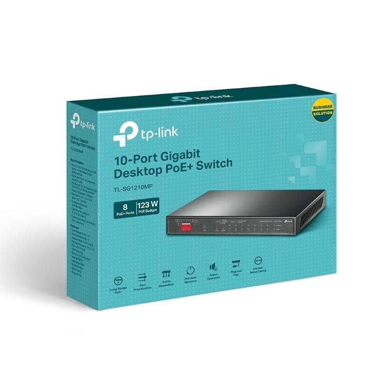 TP-Link 10-Port Gigabit Desktop Switch with 8-Port PoE+ SG1210MP