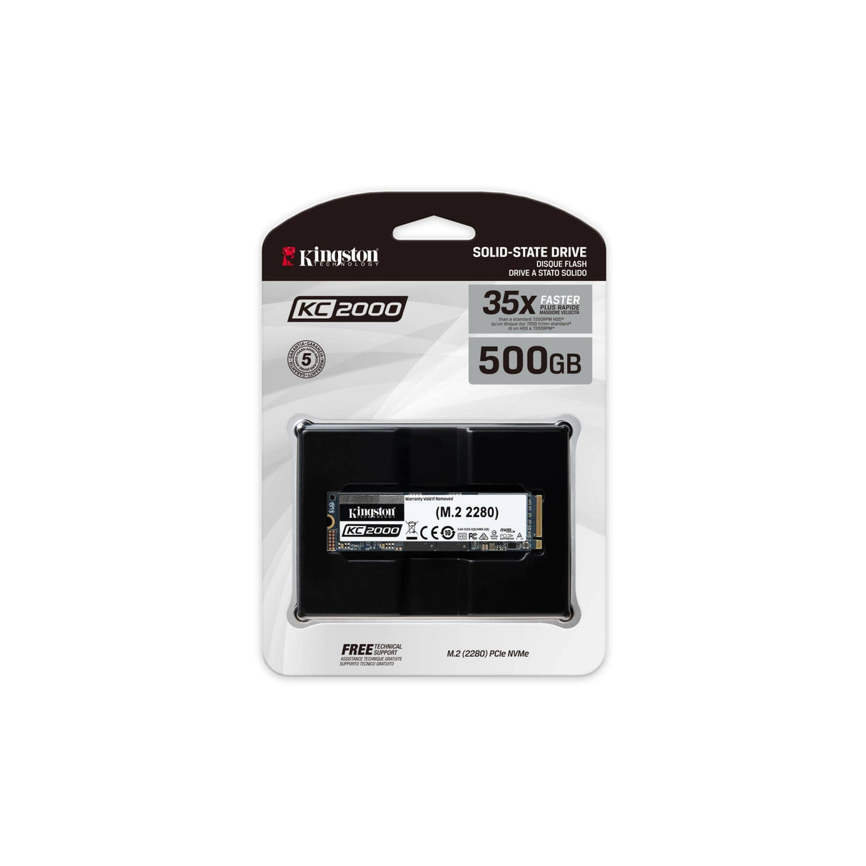 Kingston KC2000 M.2 500GB PCI Express 3.0 Internal SSD SKC2000M8/500G