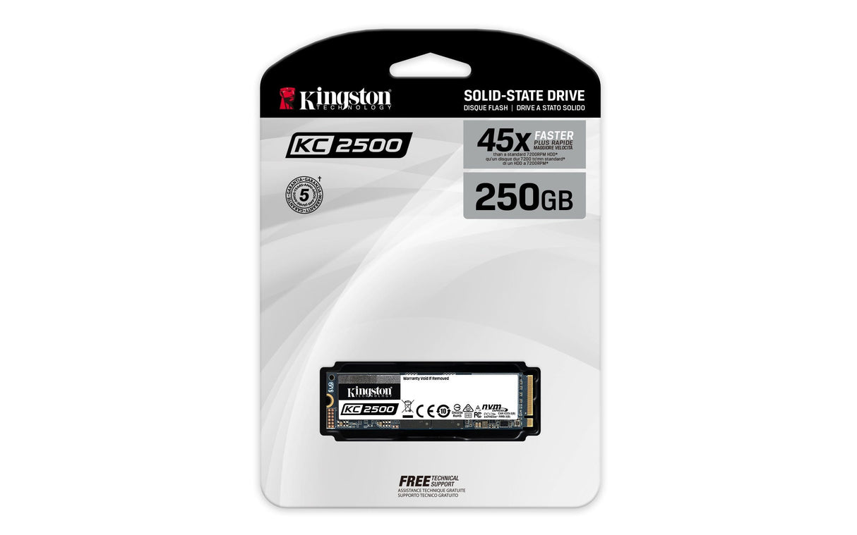 Kingston KC2500 M.2 250GB PCIe 3.0 3D TLC NVMe Internal SSD SKC2500M8/250G