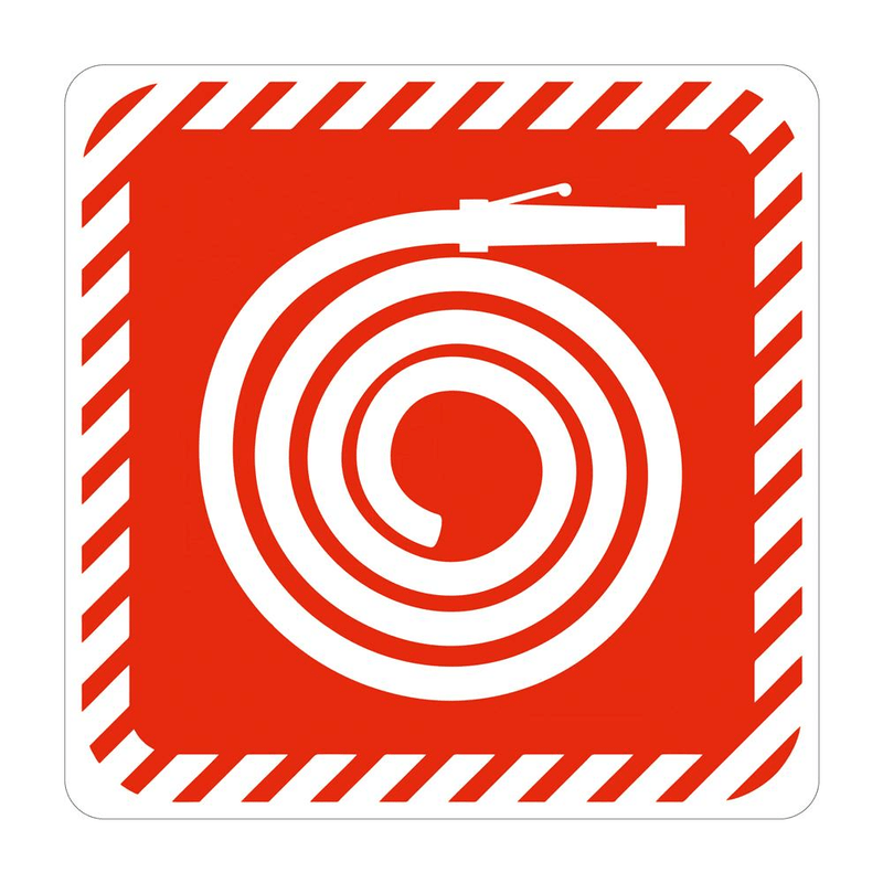 Parrot White Fire Hose Reel Symbolic Sign with Red Printed on White ACP 150x150mm SN4102