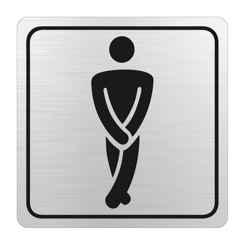 Parrot Gents Toilet Symbolic Sign Black Printed on Brushed Aluminium ACP 150x150mm SN4105