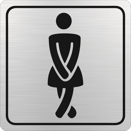 Parrot Ladies Toilet Symbolic Sign Black Printed on Brushed Aluminium ACP 150x150mm SN4106