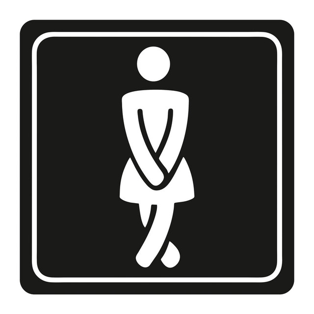 Parrot Ladies Toilet Symbolic Sign White Printed on Black ACP 150x150mm SN4109