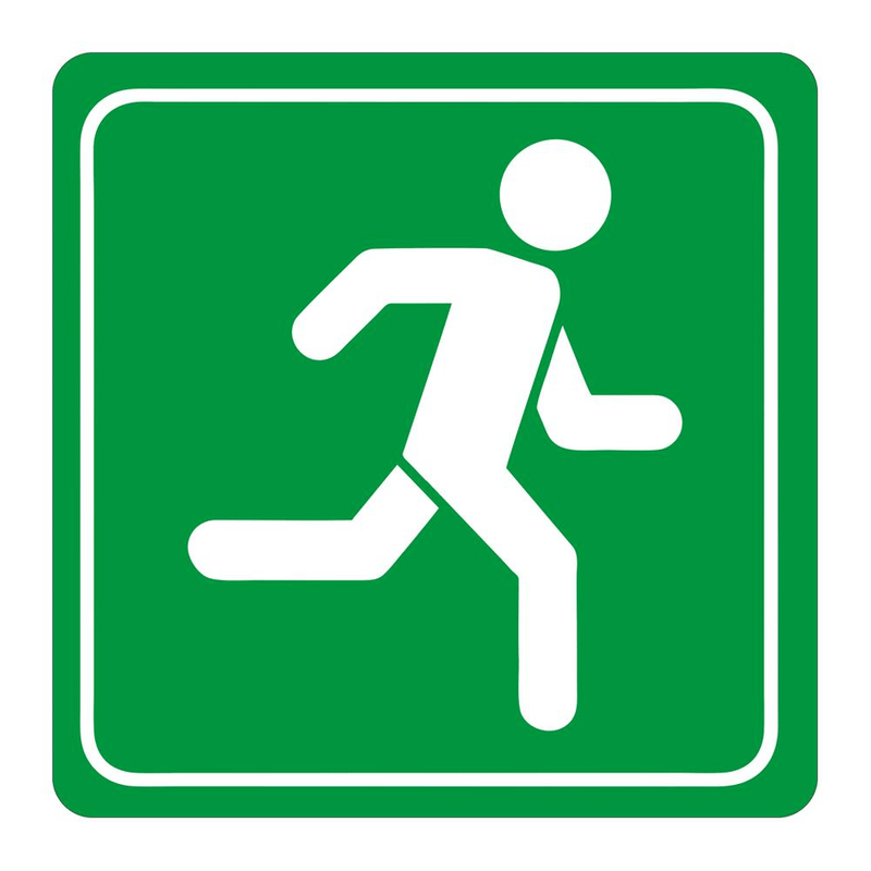 Parrot Green Man Running Symbolic Sign Printed on White ACP 150x150mm SN4113