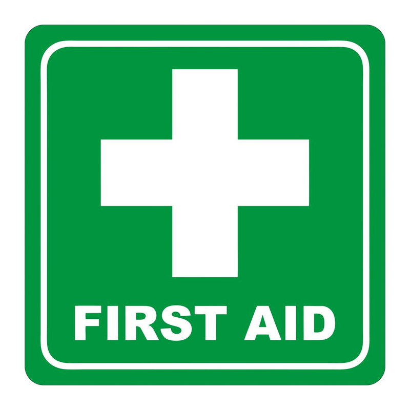 Parrot Green First Aid Symbolic Sign Printed on White ACP 150x150mm SN4114