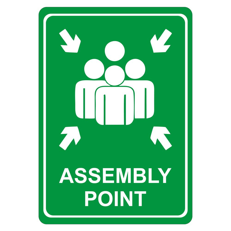 Parrot Green Assembly Point Symbolic Sign Printed on White ACP 297x210mm SN4116
