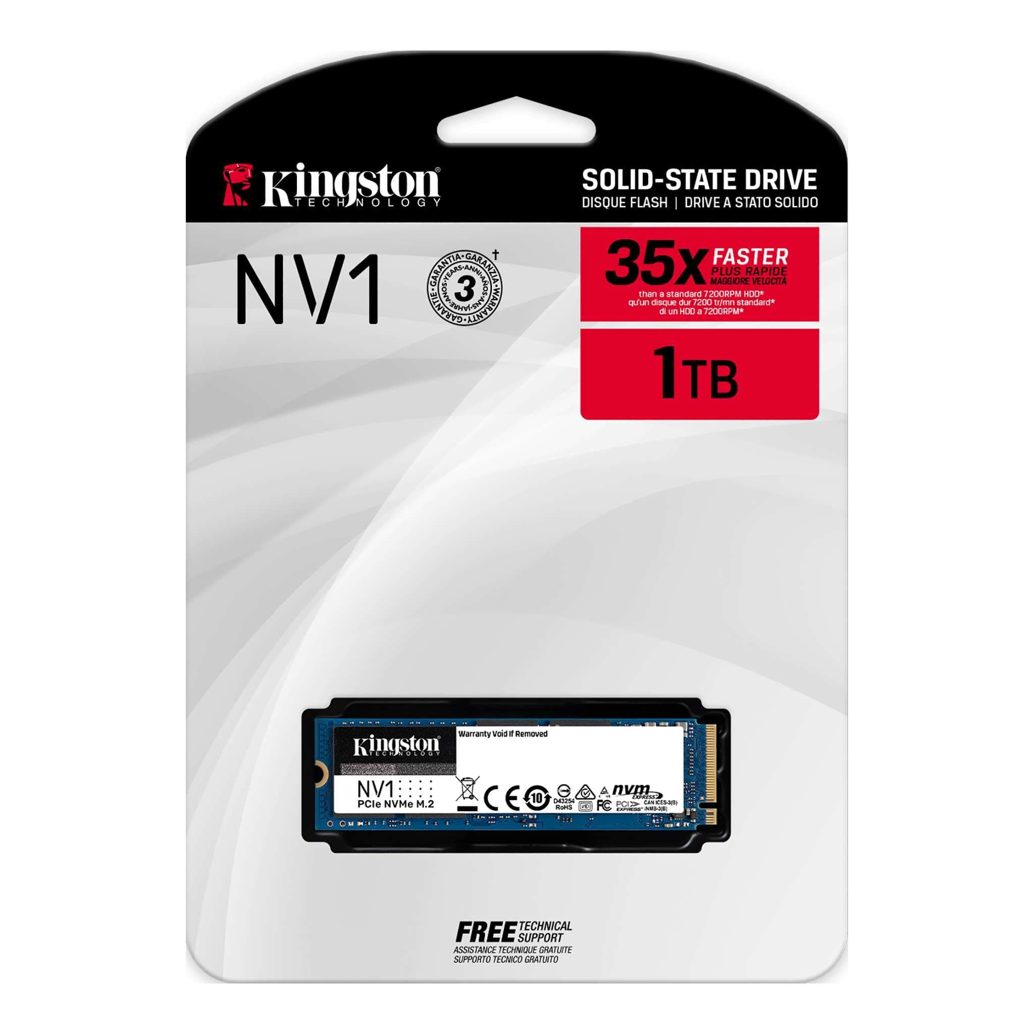 Kingston NV1 M.2 1TB 2280 PCIe 3.0 NVMe Internal SSD SNVS/1000G