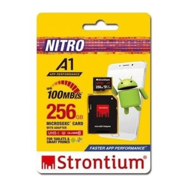 Strontium 256GB Nitro A1 MicroSD Card with Adapter SRN256GTFU3A1A