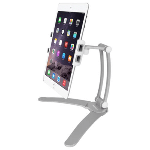 Macally Wall Mount and countertop Stand for iPad/Tablet Silver - STANDWALLMOUNT