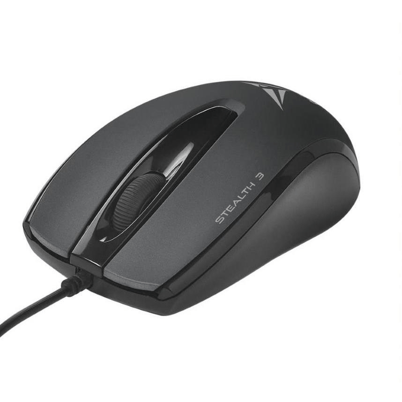 Alcatroz Stealth 3 Silent USB Wired Mouse Metallic Grey STEALTH3DG