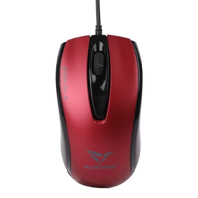 Alcatroz Stealth 3 Stealth Silent USB Wired Mouse Metallic Red STEALTH3MRED