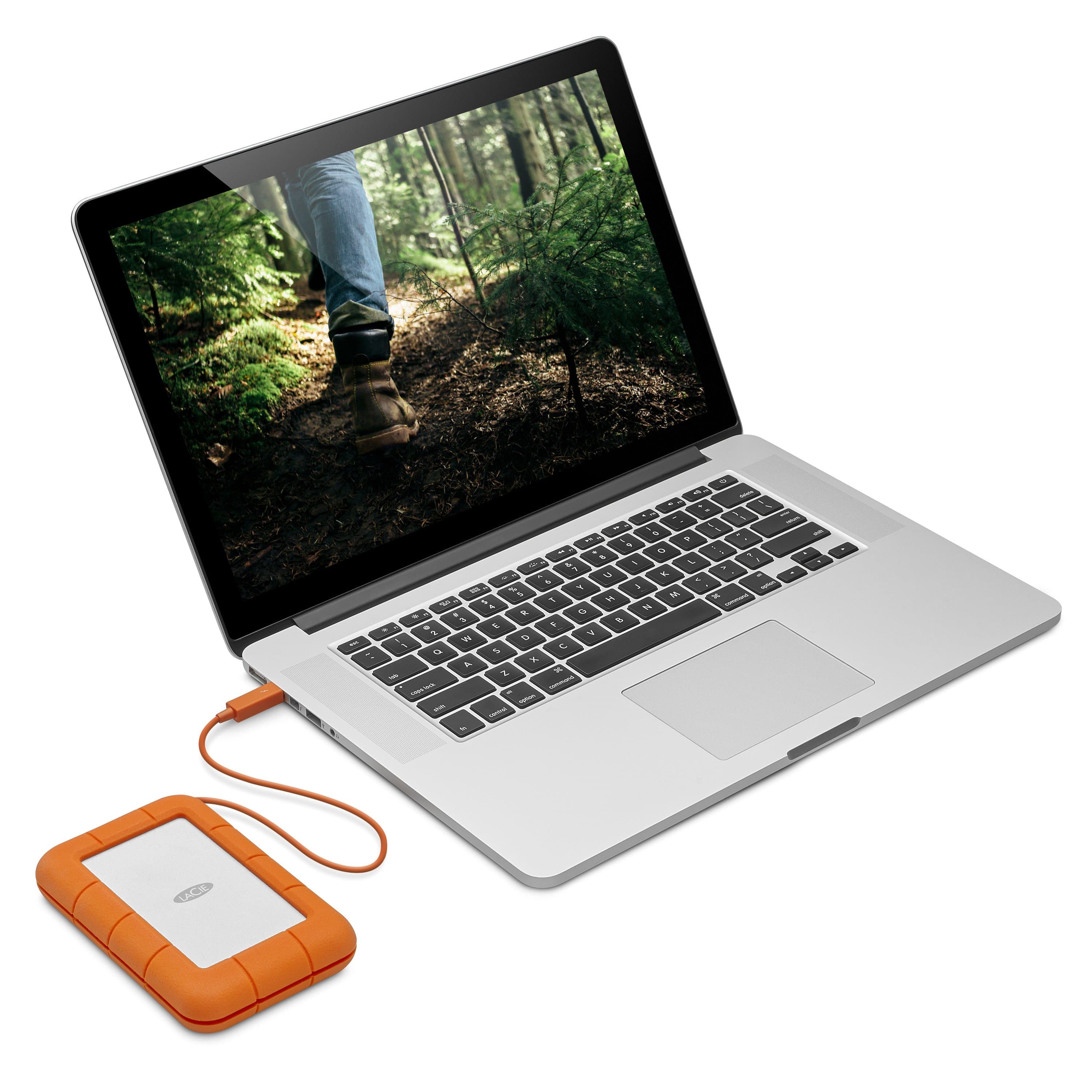 LaCie Rugged USB-C 5TB Grey and Yellow External Hard Drive