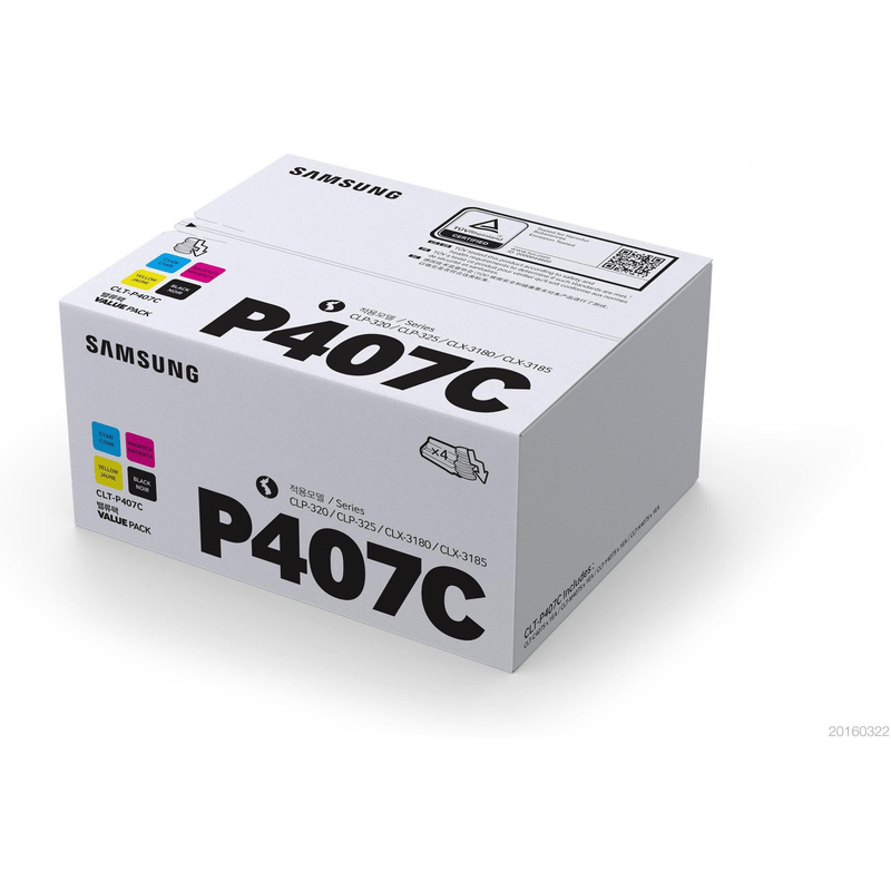 HP CLT-P407C Black Cyan Magenta Yellow Toner Cartridges 1k Pages Colour and 1.5k Each Original SU388A 4-pack