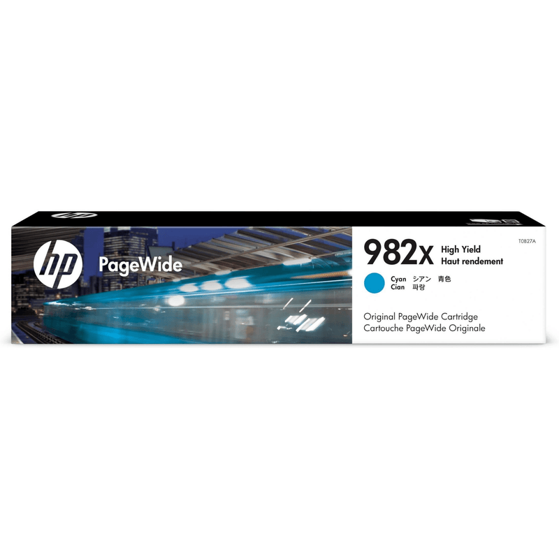 HP 982X PageWide Cyan High Yield Printer Ink Cartridge Original T0B27A Single-pack