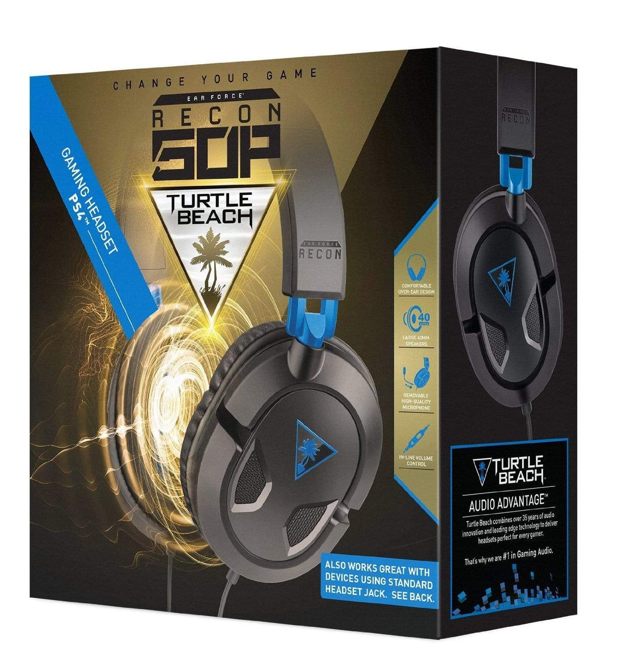 Turtle Beach Ear Force Recon 50P Headset Head-band Black and Blue TBS-3303-01