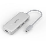 Orico 4 Port USB-C to 4xUSB3.0 Hub Silver TC4U-U3-SV