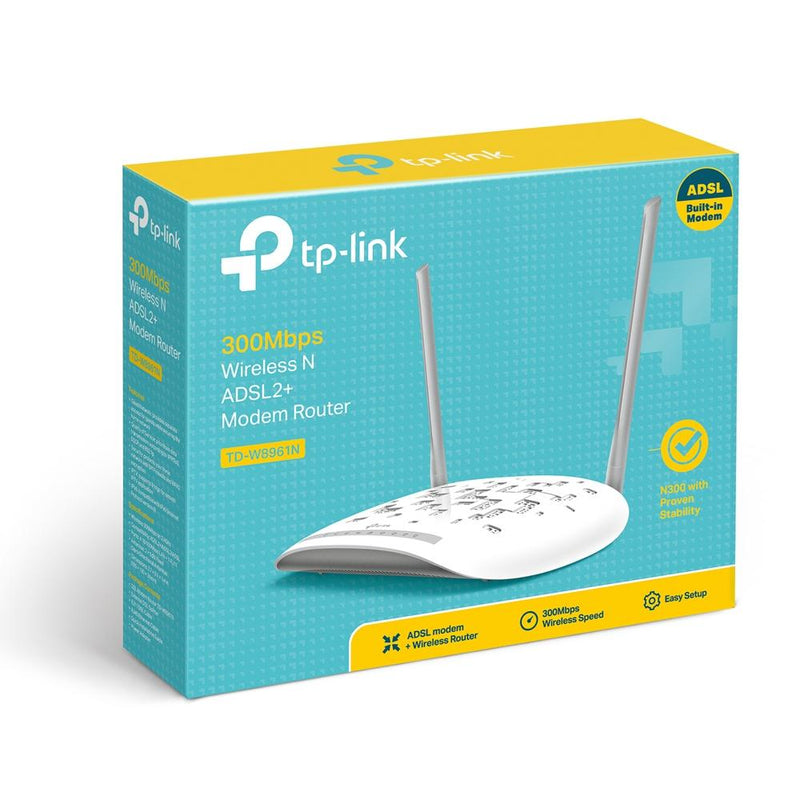 TP-Link TD-W8961N Wi-Fi 4 Wireless Router - Single-band 2.4GHz Fast Ethernet Gray and White
