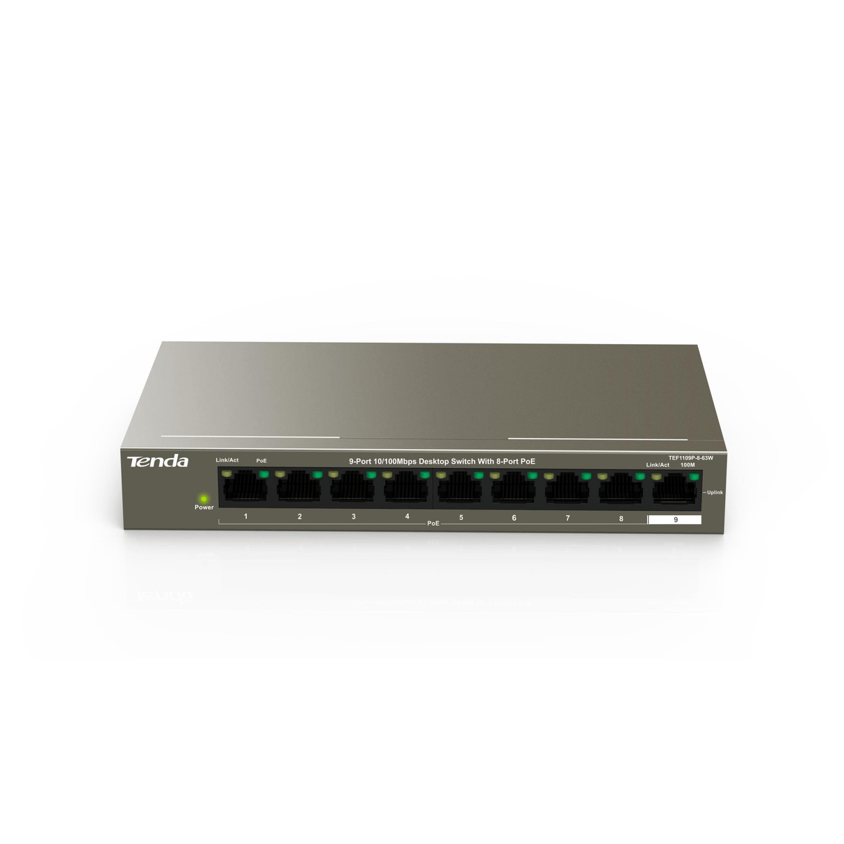 Tenda 9-port Fast Ethernet Switch with 8-port PoE TEF1109P-8-63W TEF1109P863W