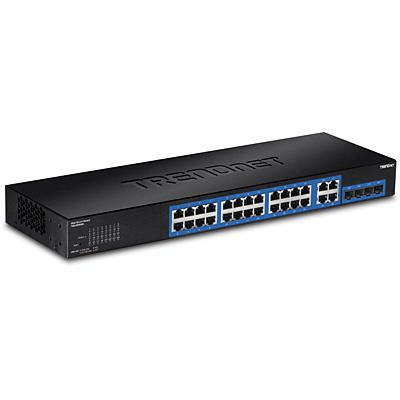 TRENDnet TEG-284WS Managed Switch Gigabit Ethernet 1U Black