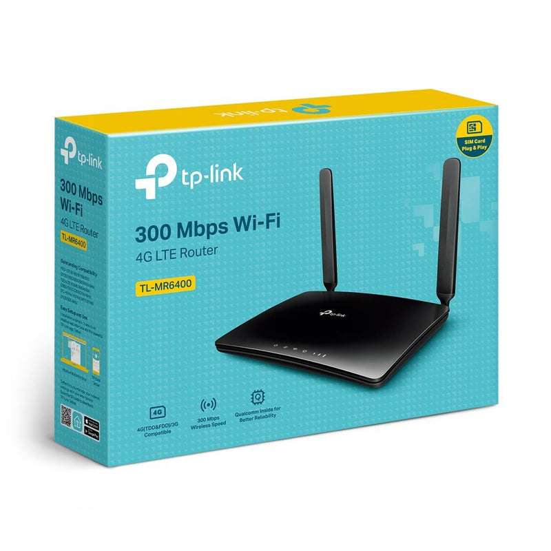TP-Link TL-MR6400 Wi-Fi 4 Wireless Router - Single-band 2.4GHz Fast Ethernet 3G 4G Black