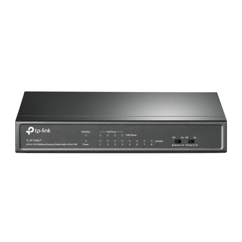 TP-LINK TL-SF1008LP network switch Unmanaged Fast Ethernet (10/100) Power over Ethernet (PoE) Black